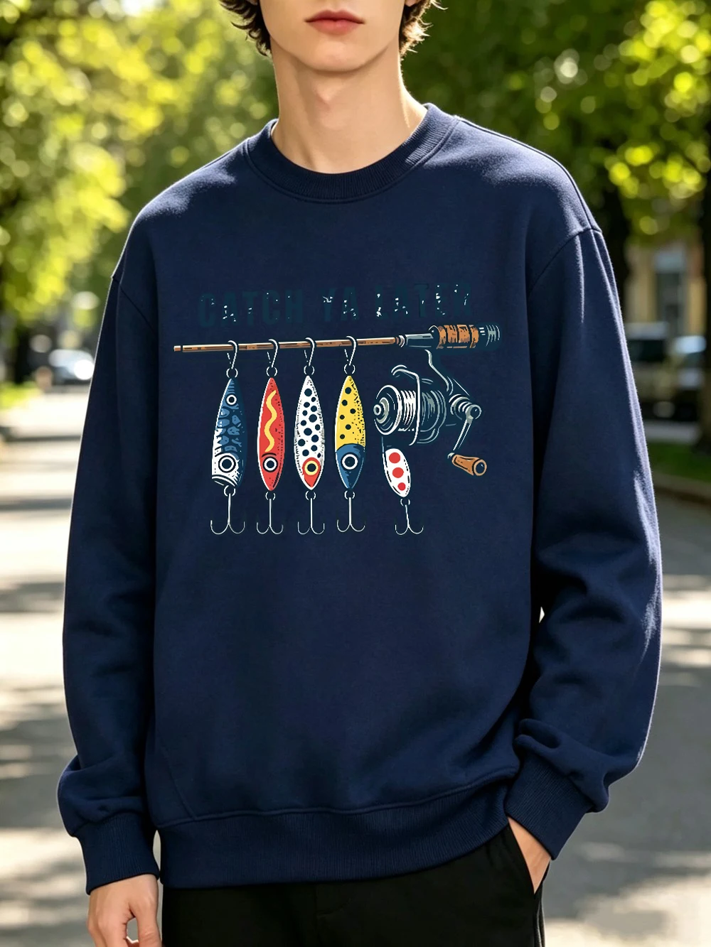 Catch You Later Prints Pullover Herren Basic Oversized Sweatshirts Jogging Casual Fleece Warmer Hoodie Winter Rundhalspullover Kleidung – Detail 20