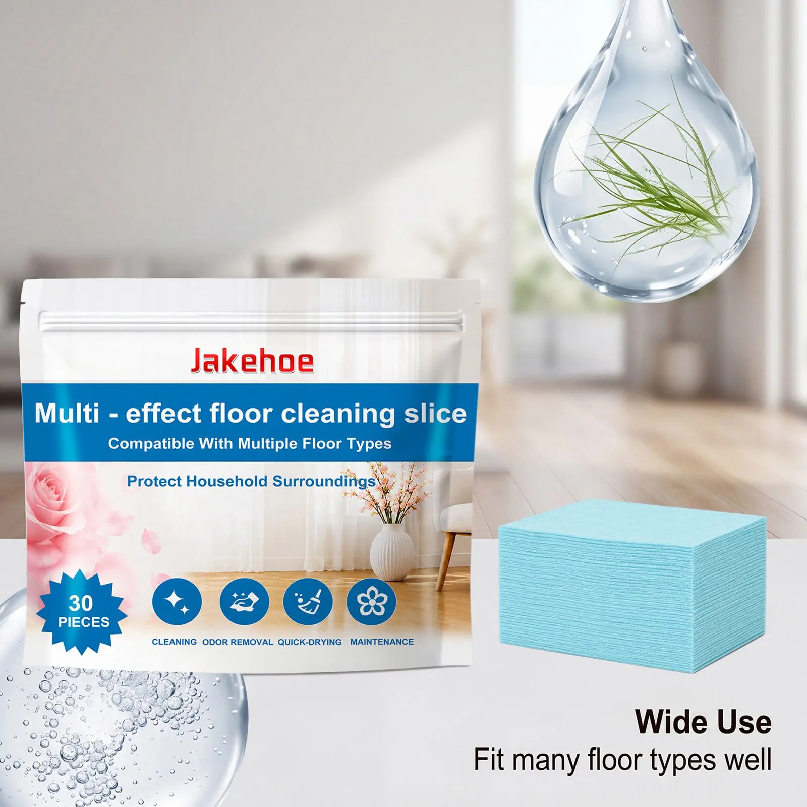 Concentrated Floor Cleaning Tablets for Home Housekeeping Professional Stain Remover Polishing Sheets for Hard Floors Tile