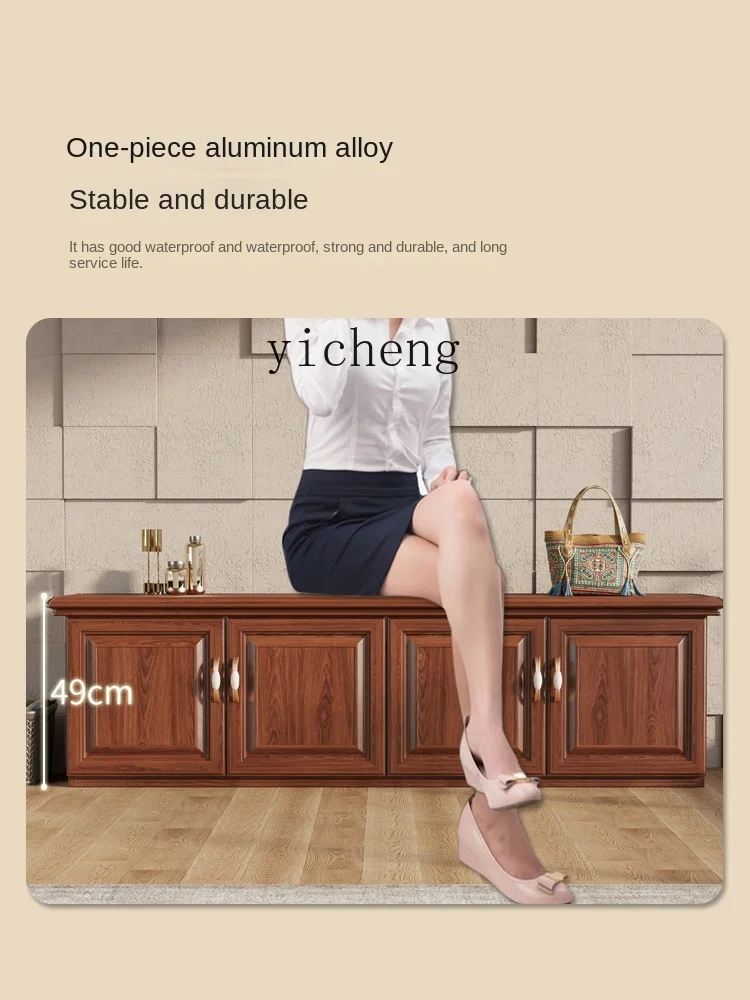 Tqh new Chinese all-aluminum shoe changing stool courtyard small shoe cabinet waterproof and sun-proof locker