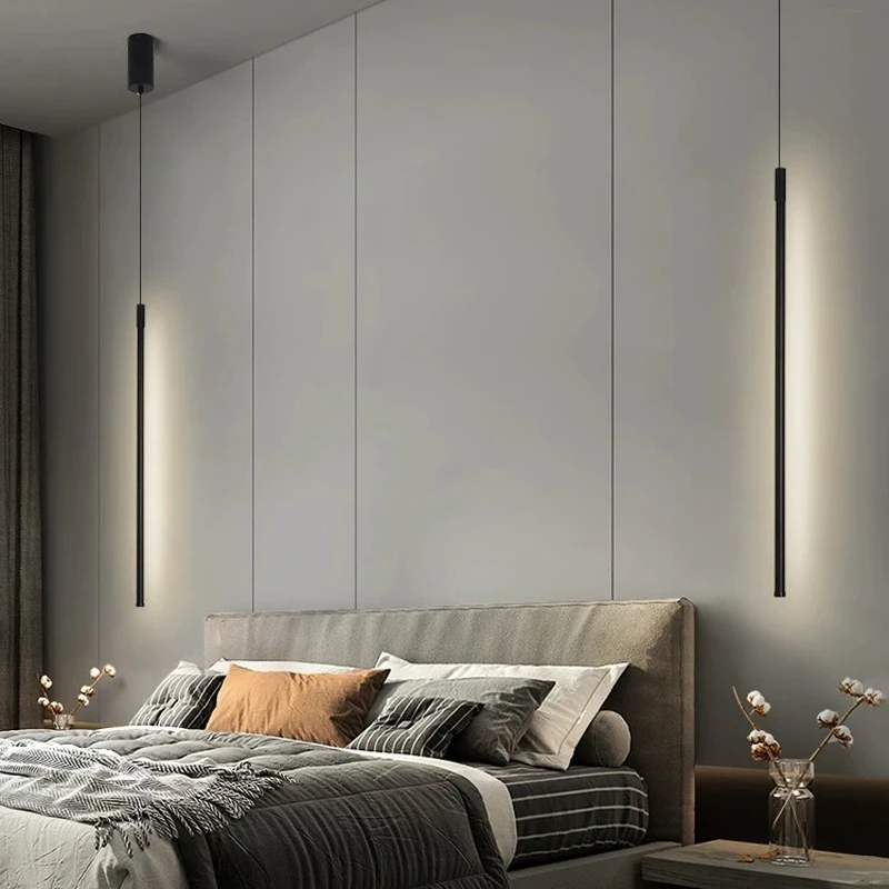 DAMIASMIL LED Strip Pendant Light for Livning Room Bedroom Hanging Lamp Bedside Background Chandelier Home Lighting Fixture