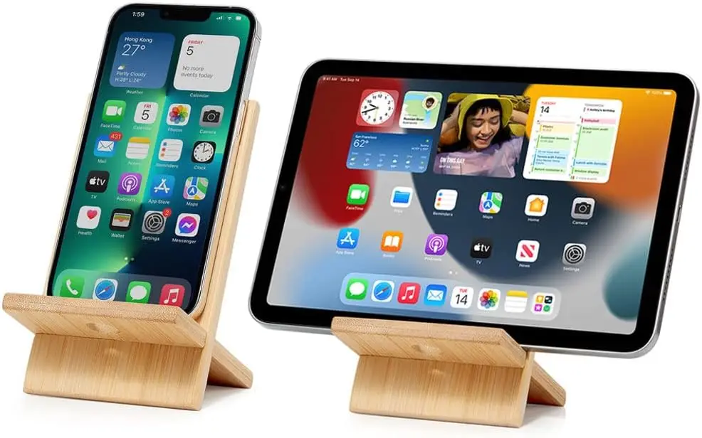 Solid Wood Mobile Phone Charging Stand Multi-Functional Tablet Stand Sewing Supplies Elegant Wooden Phone Stand Home Office Use