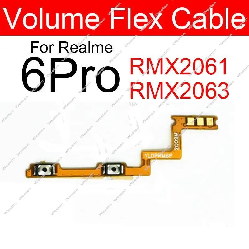 Power Volume Flex Cable For Realme 6 6i 6Pro 7 7i 7Pro 4G 5G Power Volume Side Key Button Flex Ribbon Replacement