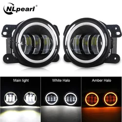 4 Inch Round Led Fog Lights for Ford Focus MK2 MK3 MK7 Headlight LED Foglights Headlight White Amber Car Accessories Fog Lamp