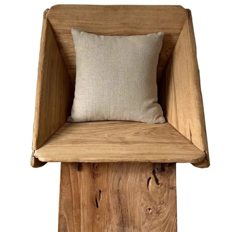 

Single back chair wabi sabi wind leisure cafe wooden recliner