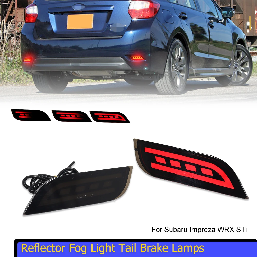 

2PCS Smoked/red Lens Rear Reflector Fog Light Tail Brake Lamps For Subaru Impreza WRX STi