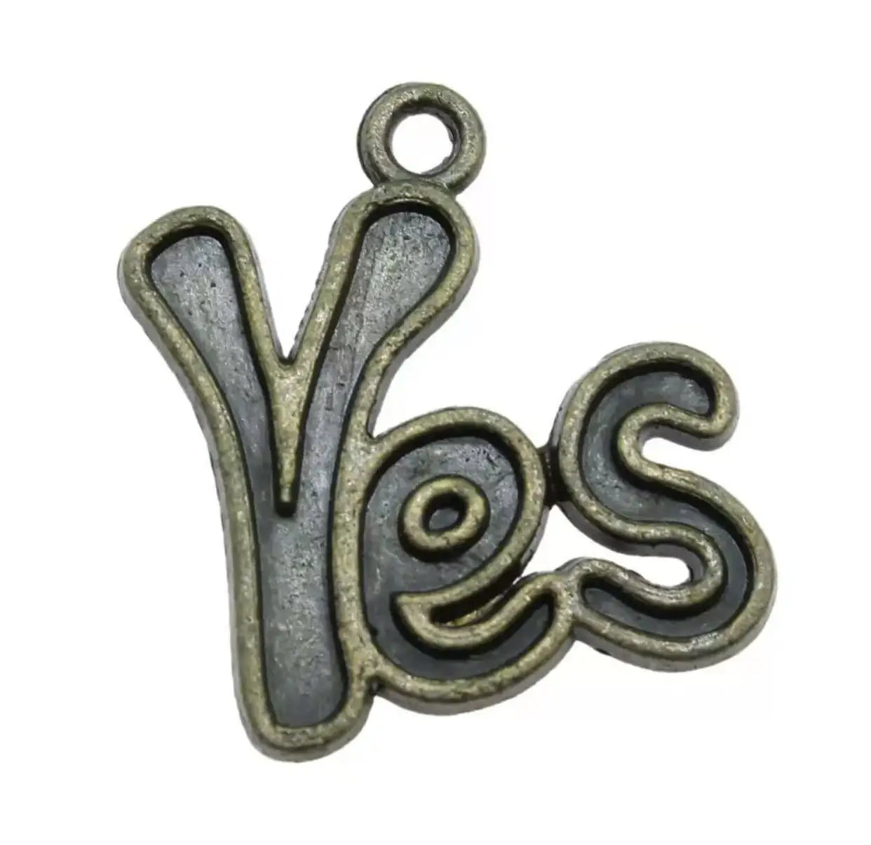 

10pcs 23*20mm Alloy charms antiqued bronze color "Yes" design pendants for DIY findings HWG1052