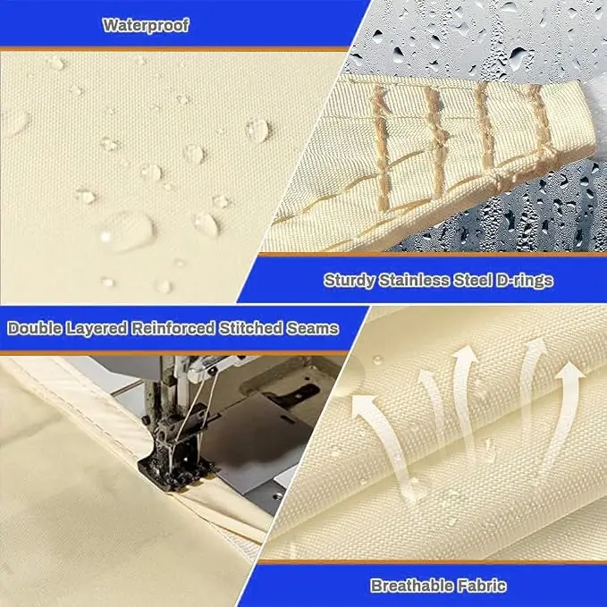 Triangle Sunshade Sail, Waterproof and UV Resistant, Suitable for Sun Protection in Courtyards and Outdoor Activities