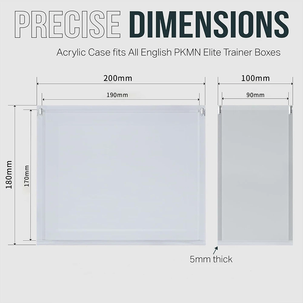Acrylic Display Box For Poke Dust-Proof Show Case For ETB Protection Box Protector Transparent Plastic Acrylic Case