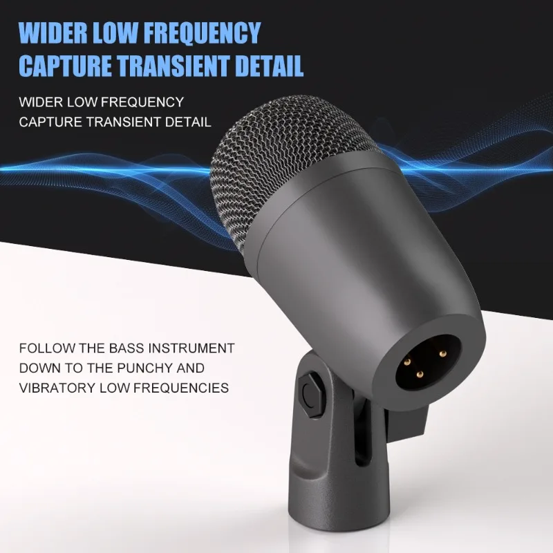 Set batteria, microfono, pickup per strumenti professionali per performance sul palco, set da 7 pezzi