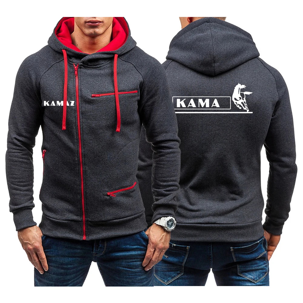 

KAMAZ 2023 Men's New Zipper Hoodies Sweatshirts Casual Solid Color Long Sleeve Hoodies Slim Fit Hooded Casual Cardigan Hoody Top