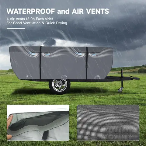 7 Layers Pop Up Camper Cover, Folding Camper Trailer Cover Trailers, Grey 10 best sales pop up camper - №5