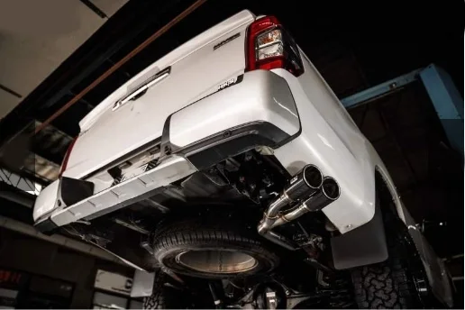 Exhaust System Twin Side Exit Carbon Fiber Muffler Exhaust For Mitsubishi Triton MQ MR 2015+