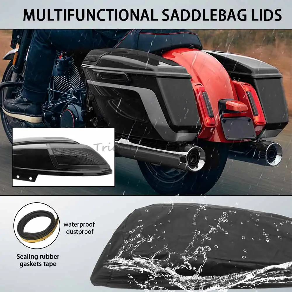For Harley Road Street Glide FLTRX FLHX/I 2024-25 CVO/SE FLTRXSE FLHXSE 2023-25 Motorcycle Speaker Saddle Bag Lids Cover 1 Pair