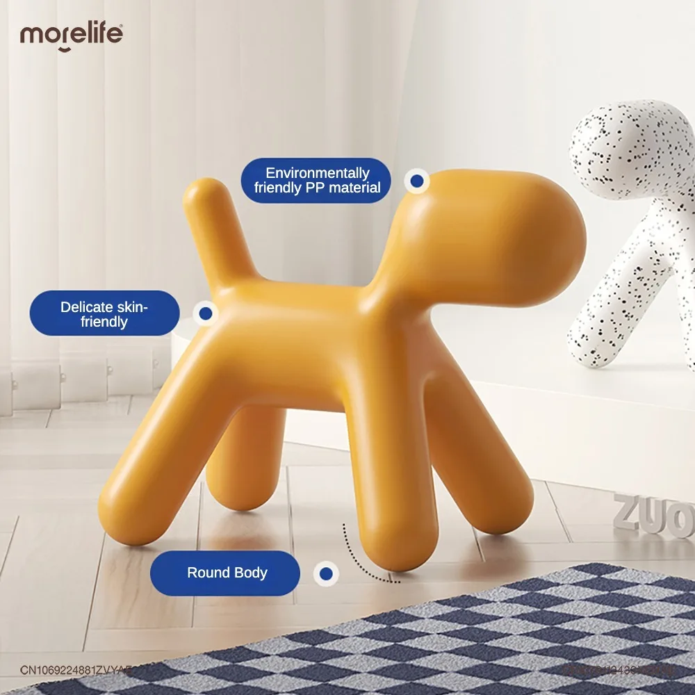 Nordic Creative Design Dog Chairs Stool Plastic Cartoon Animal Spot Dog Chair Stool Shoe Changing Bench Wholesale Home Furniture