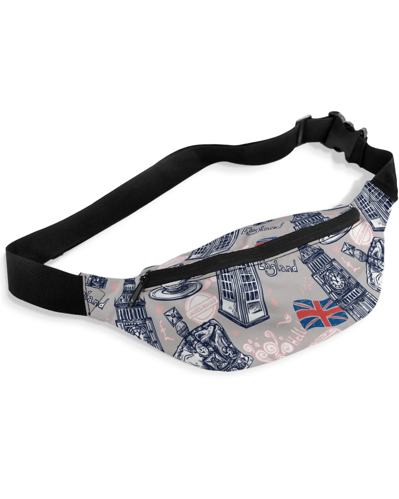 Big Ben Coffee Union Jack riñoneras Unisex, bolso de hombro, bolso de mensajero informal, riñonera de moda para mujer