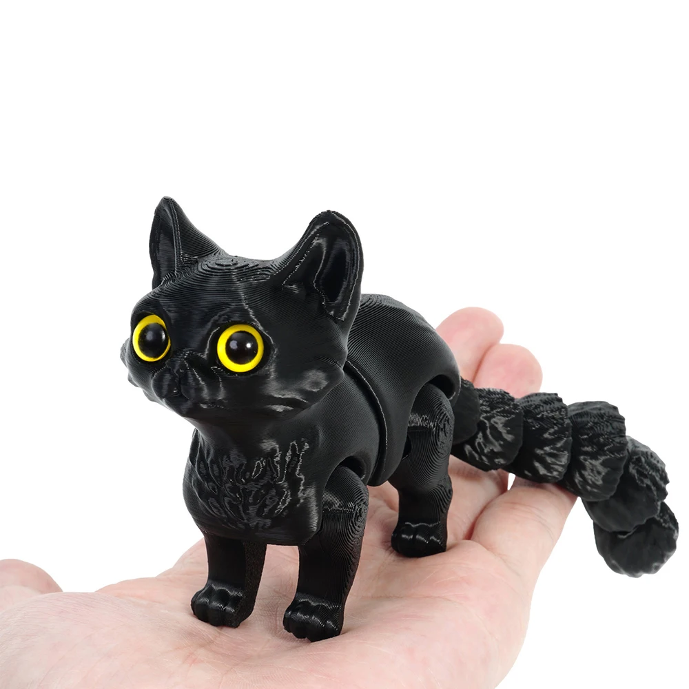 3D Printed Toys Animals Cats Figures Model Multi-joint Movable Ornament Decorative Desktop Creativity Novelty Kids Gifts Toy