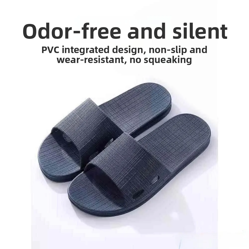

Summer Anti-Odor Men's Indoor Outdoor Slip-Resistant Hard Bottom Slippers Home Use Bathroom Slippers Fashionable Casual Slippers