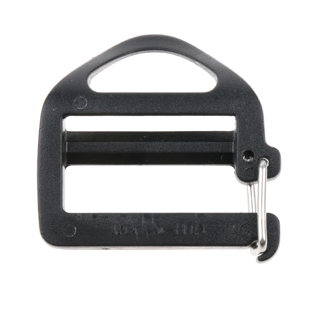 5pcs Plastic Black Ladder Lock Slider Release Buckles Flat Slider Fasteners for Backpack Straps Webbing Backpack Clip Holder