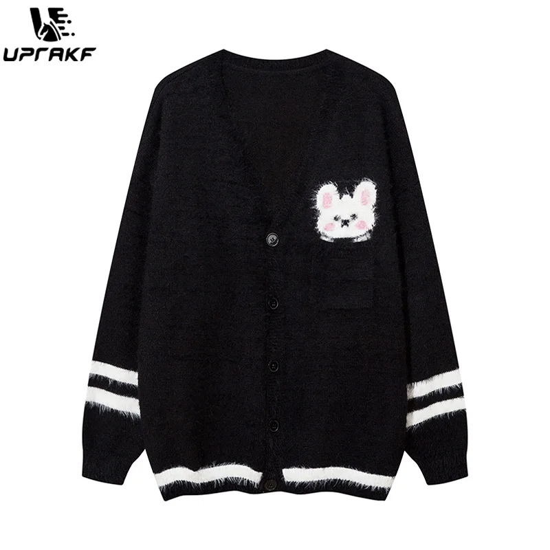 UPRAKF Cardigan Lovely Rabbit Graphic Cosy Fashion All-match Korean Style Trendy Warm Autumn Leisure Outwear Clothes