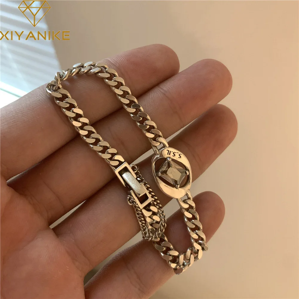 XIYANIKE Irregular Geometric Zircon Bracelets Bangles For Women Girls 2022 New Fashion Jewelry Gift Party Wedding bracelet femme