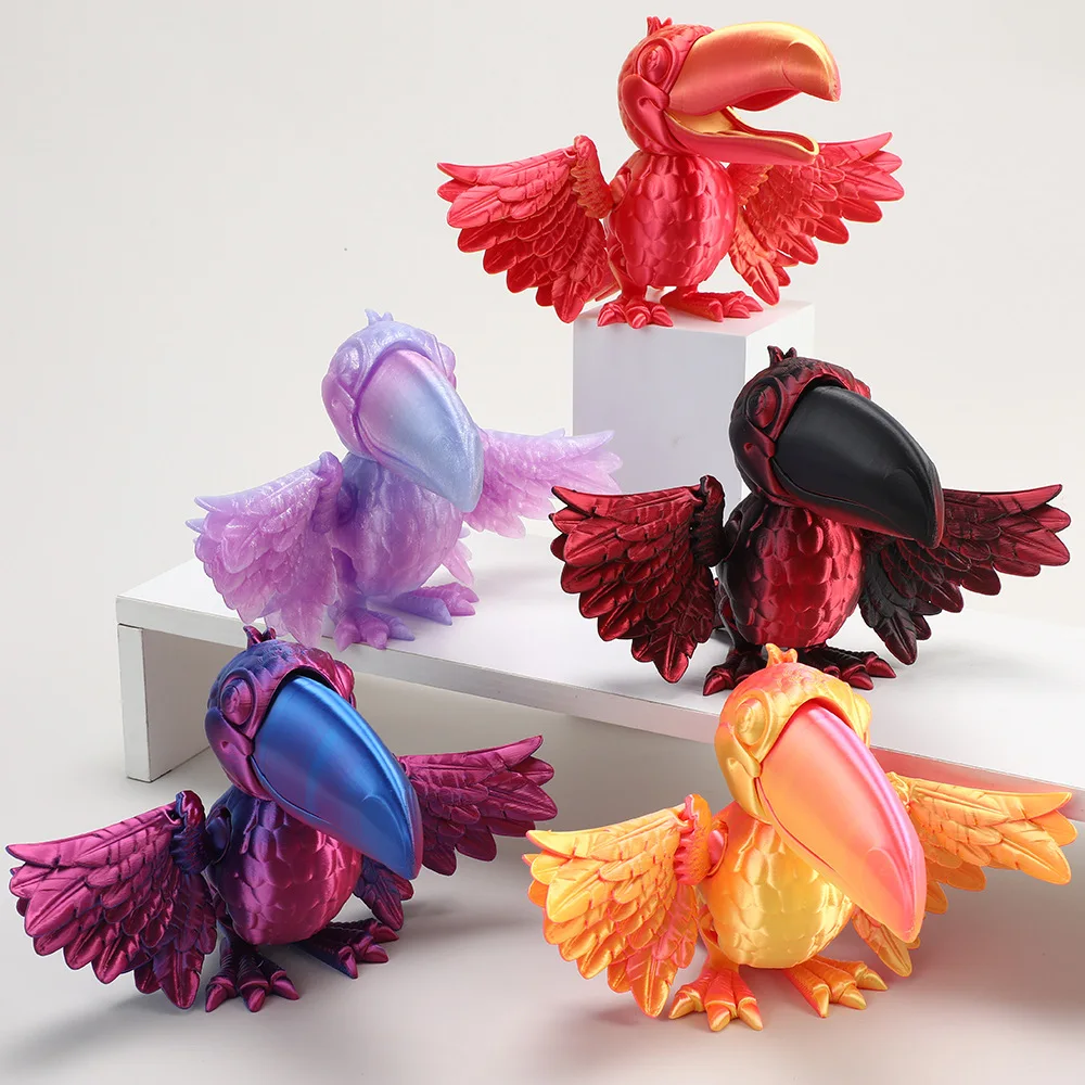 

3d Printed Toucan Bird Simulation Bird Modelm Movable Joint Figurine Kids Toy Gift for Home Accessories Living Room Decoration