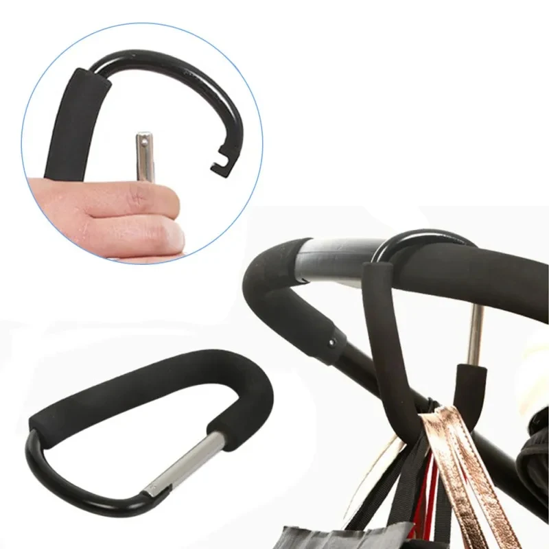 حلقة تسلق كبيرة لعربة الأطفال ، مقبض إسفنجي ، شماعات سبائك الألومنيوم الصلب ، عربة تسوق ، خطاف مشبك حقيبة ، ملحقات عربة الأطفال