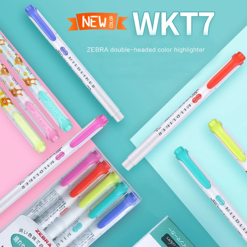 

Японская Зебра wkt7 Милая двойная головка флуоресцентная ручка мягкий лайнер маркеры цветные маркеры ручка школьные принадлежности кавайи