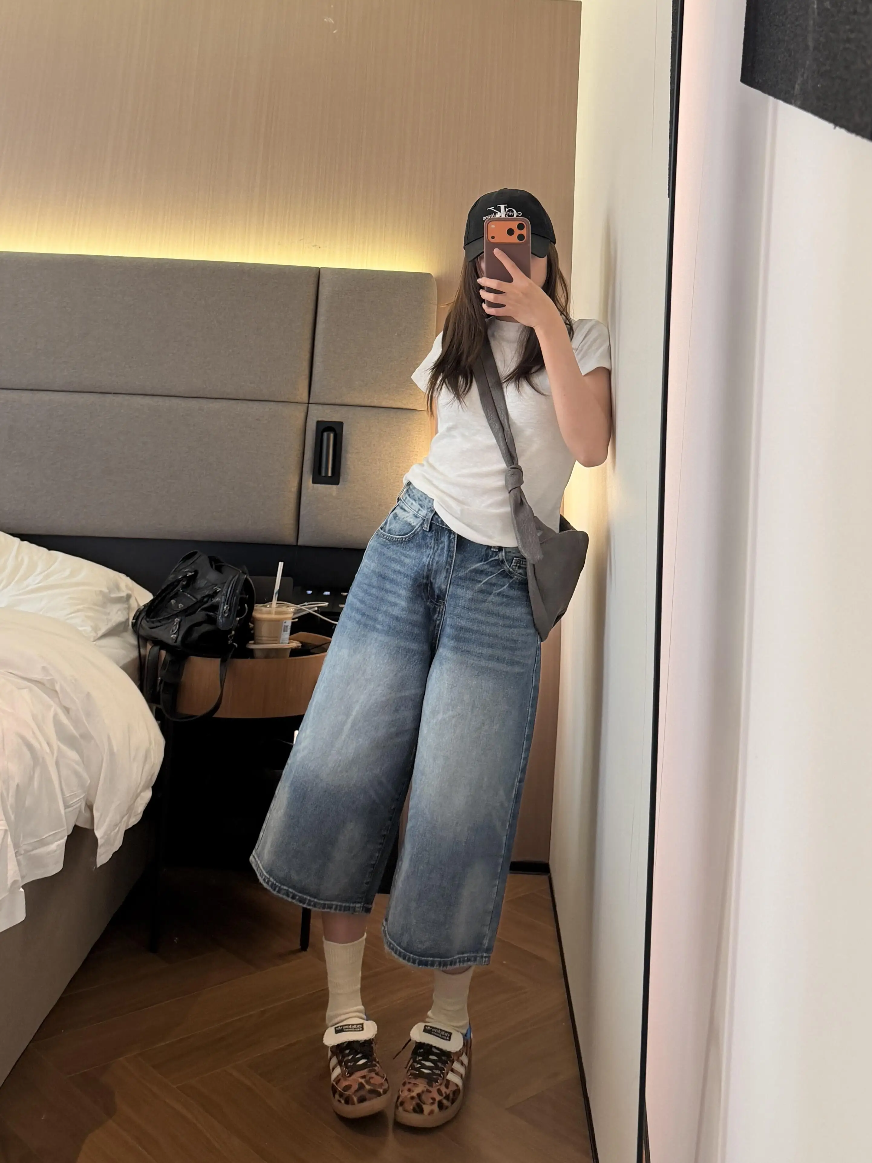 

American Retro High Waist Loose Straight Denim Shorts Women Summer New Design Sensation Draping Seven Wide Leg Pants Trendy