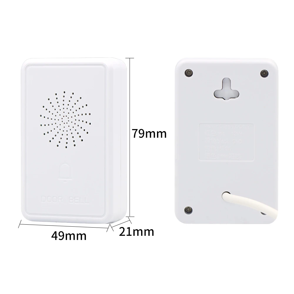 Door Bell 12V Wired Doorbell Ring Buzzer for Door Access Control System Ding-Dong Sound Chime DC 12V Access Control Doorbell