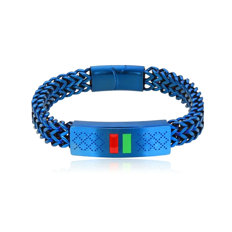 Bracciale in acciaio al titanio a cinque colori da uomo in acciaio inossidabile popolare europeo e americano argento oro rosa nero blu