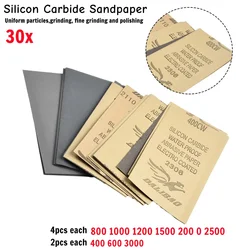 30 szt. Mokrego suchego papieru ściernego 400 600 3000 800 1000 1200 1500 2500 papier ścierny do szlifowania na mokro, szlifowanie i polerowania.