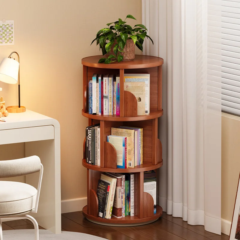 

Вращающаяся книжная полка, шкаф для хранения, полка для дома, гостиной, простой шкаф для хранения, студенческий шкаф из массива дерева, детский шкаф