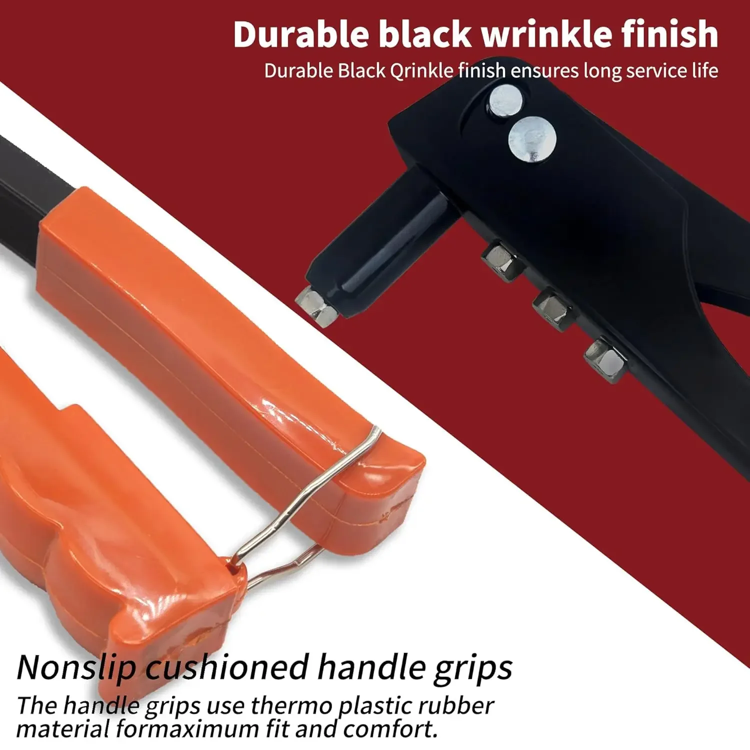 مجموعة مسدس برشام يدوية شديدة التحمل تتضمن المسامير والمكسرات العمياء لإصلاح السيارات والمشروعات المعدنية المنزلية التي تصنعها بنفسك