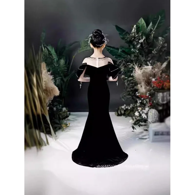 Girls' Dress Luxury Niche High-End Princess Dress Children's Host Piano Competition Performance Show Costume