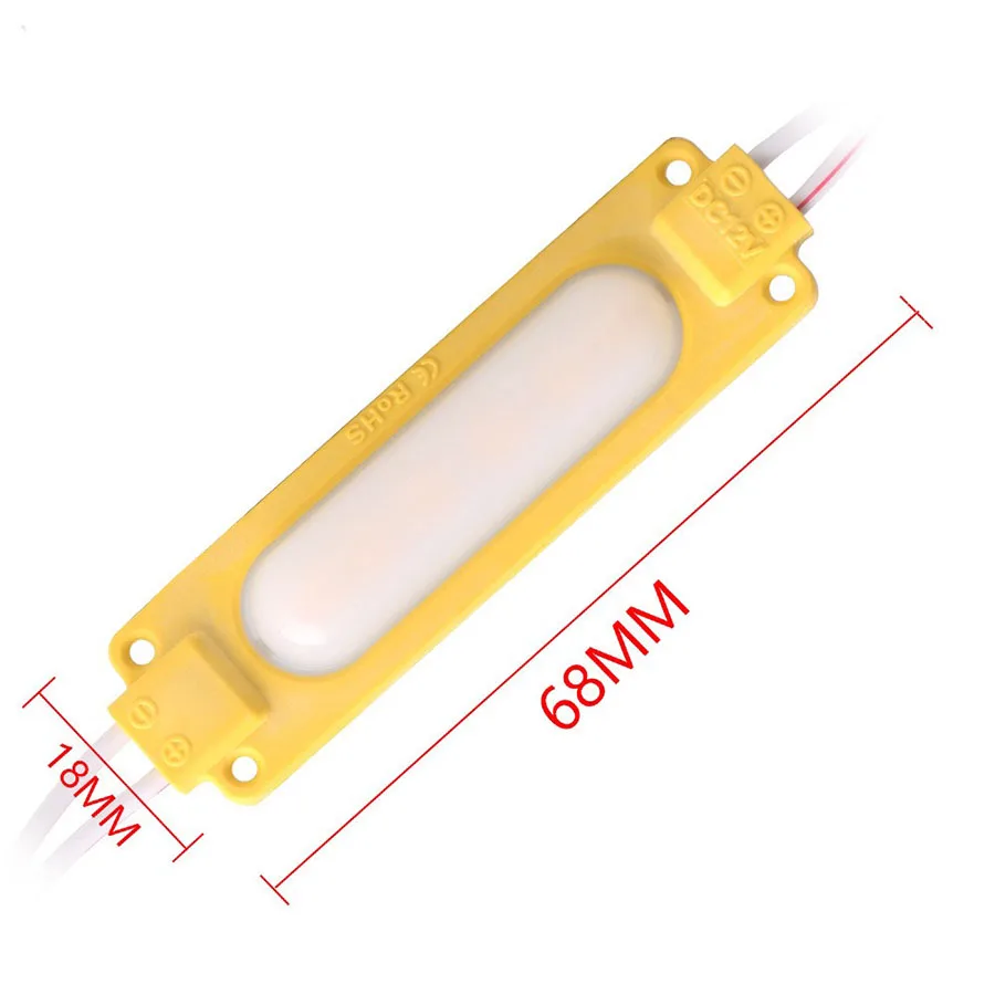 200pcs DC 12V 24V Milky Cover 5730 Led COB Module 2.5W White Pink Injection IP67 CRI 90 Waterproof Light for Advertising Box Car