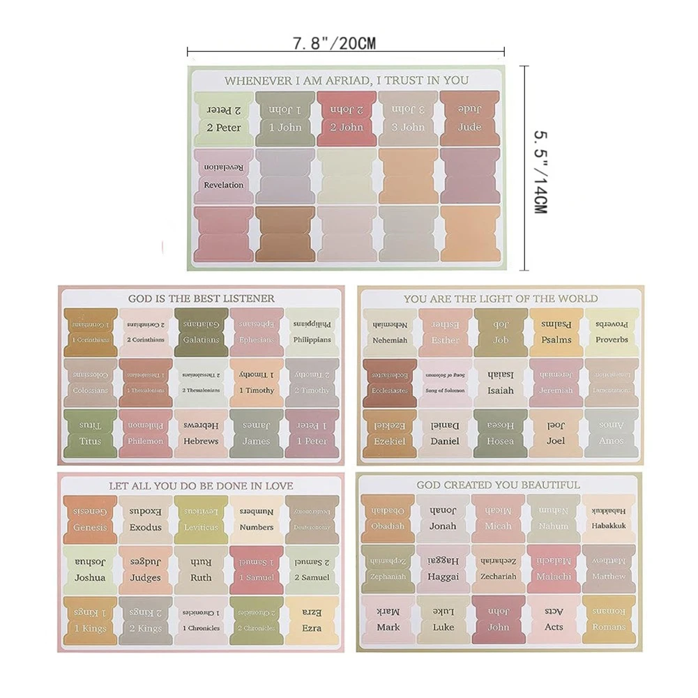 75 Uds. Pestañas bíblicas laminadas, pestañas de libros bíblicos con estampado grande, pestañas de libros de índice bíblico resistentes a desgarros, suministros para diario de estudio bíblico