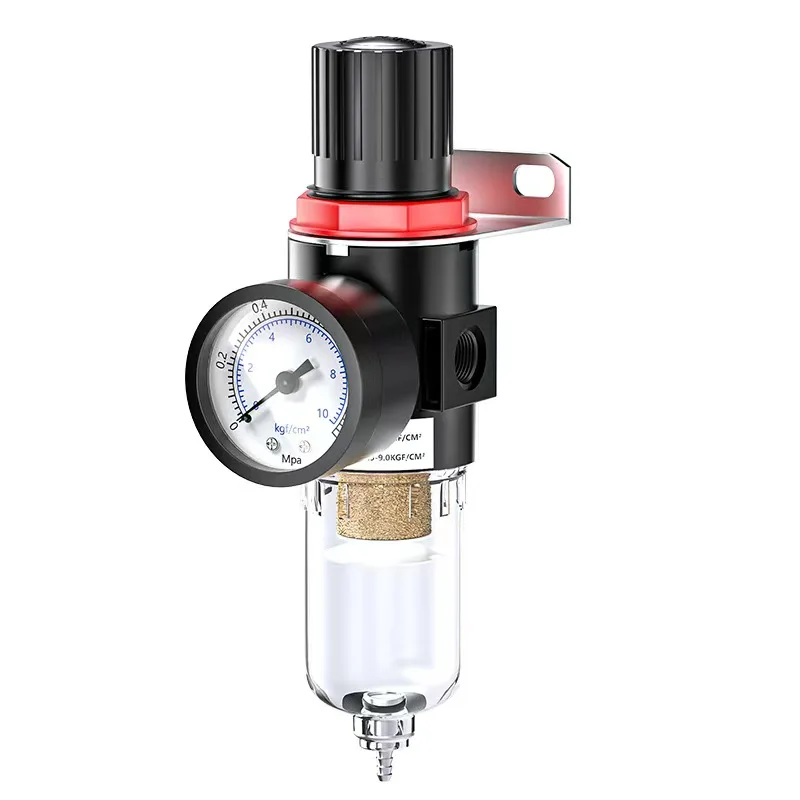 

1pc AFR-2000 Pneumatic Filter Air Treatment Unit Pressure Regulator Compressor Reducing Valve Oil Water Separation AFR2000 Gauge