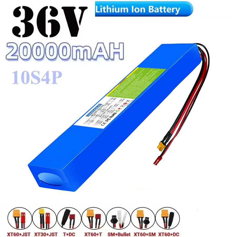 

Литиевая аккумуляторная батарея 36В 10S4P 20Ач 18650, 350Вт 500Вт 750Вт, 42В, для электровелосипедов, перезаряжаемая, Li-ion
