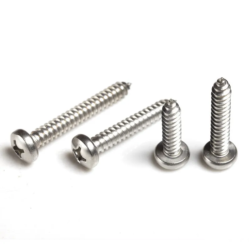 50pcs M2.3 Phillips pan head screws cross round headel screws aelf-tapping sharp tail stainless steel bolt GB845 4mm-16mm long