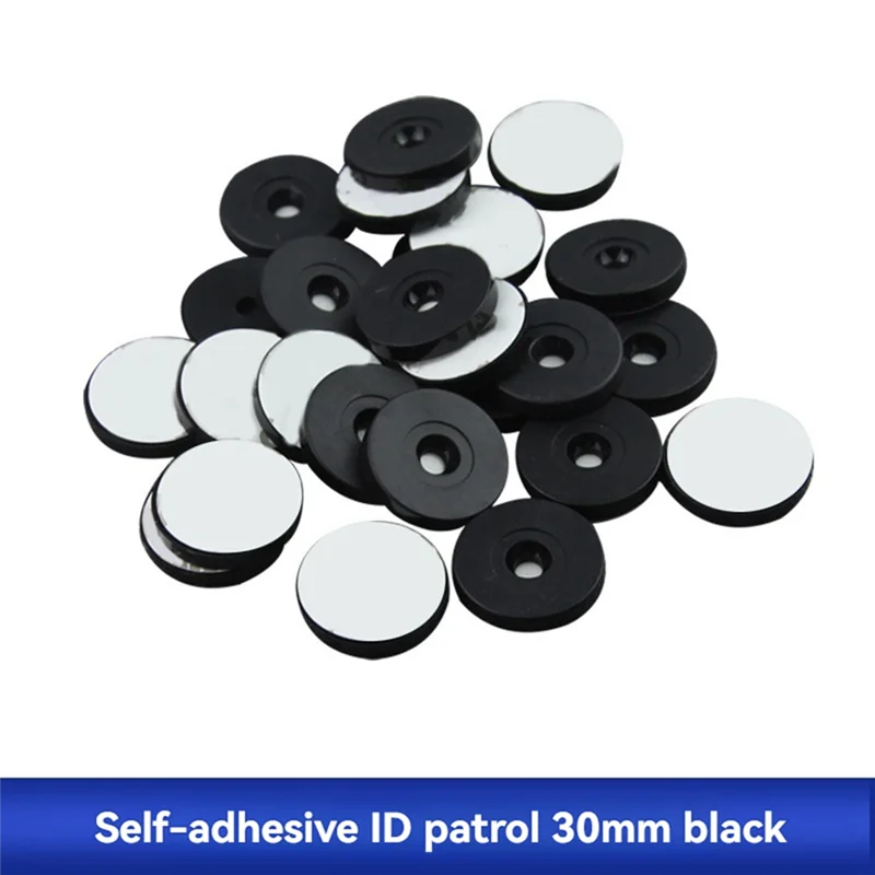 Punto di controllo NFC A25P per sistema Guard Tour 50 pezzi Impermeabile 30 mm Punto di pattuglia 125 KHZ RFID IC Tag Token con supporto adesivo