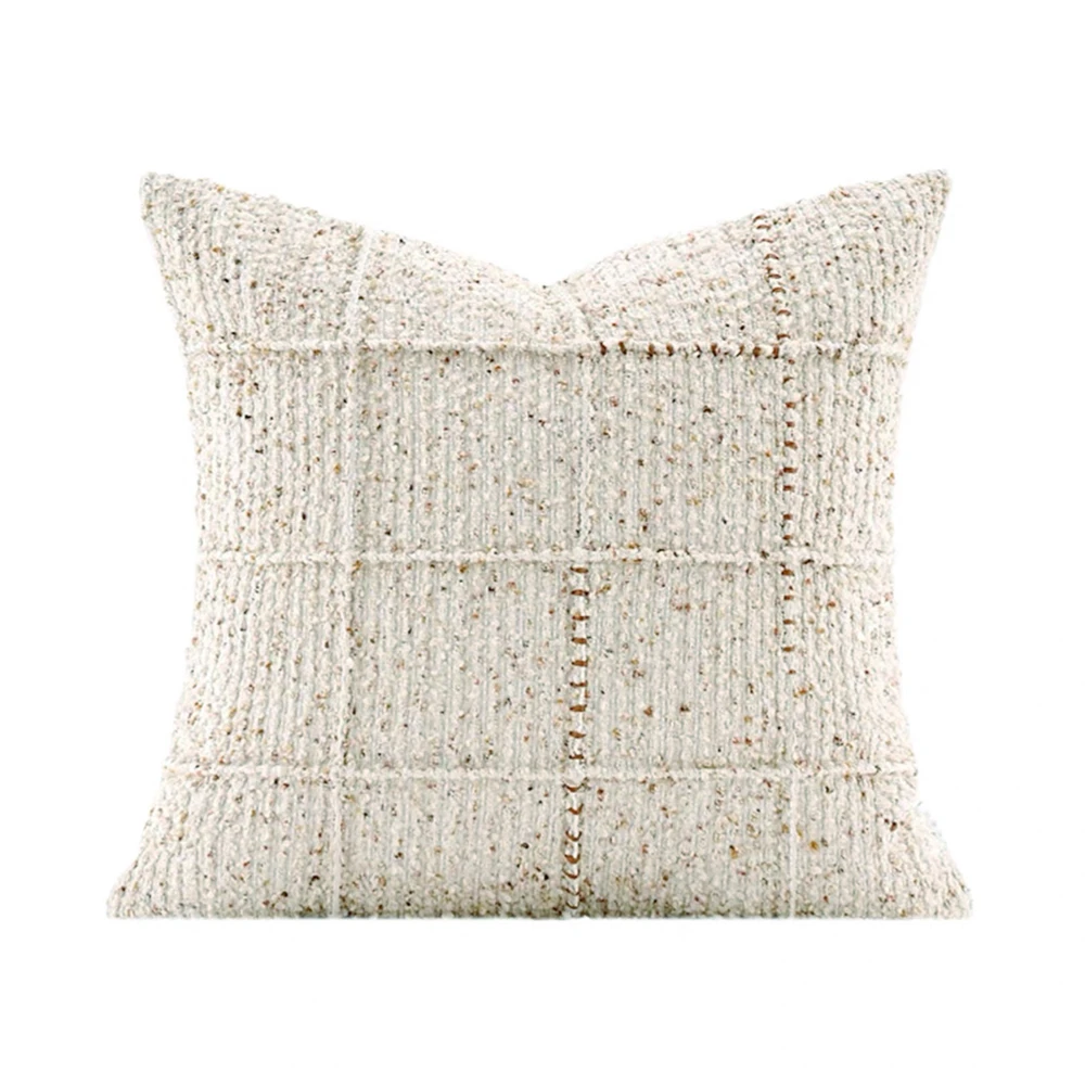 Wabi-Sabi Beige Natural Cozy Decorative Pillow Case Home Soft Sofa Square Lumbar Cushion Cover Crafted 1 Piece Pack