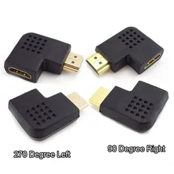 Male to Female HDMI-compatible Adapter Converter 90 Degrees Angle Turn Right Left Extension Cable Connector HD 1080P L19