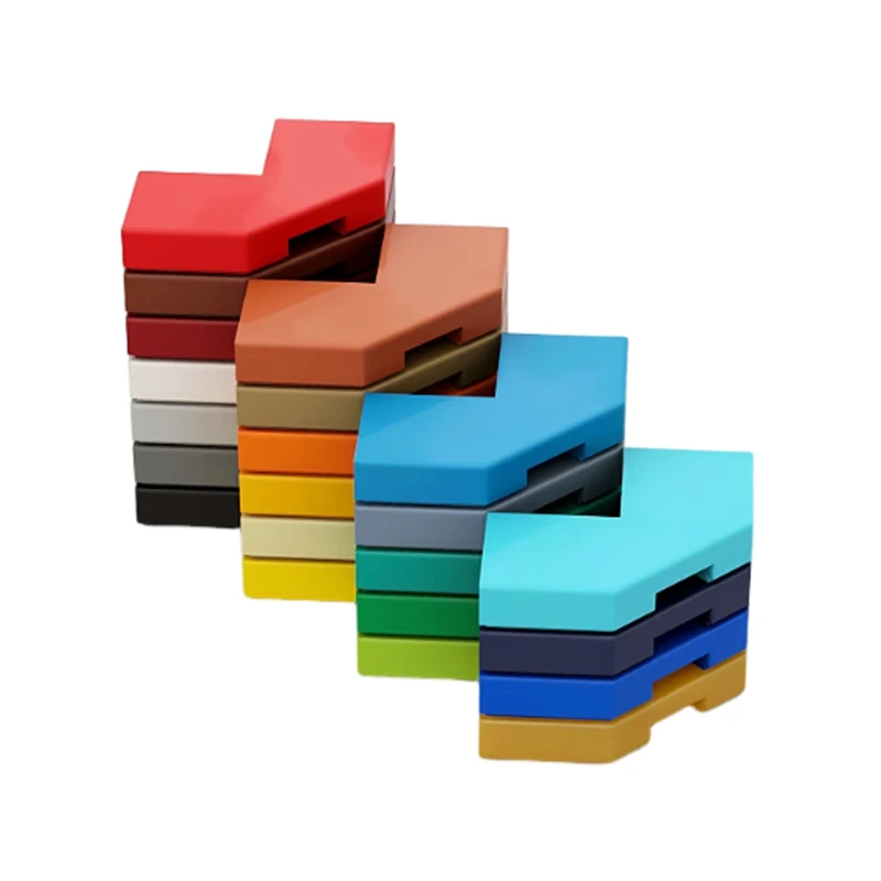 

60pcs MOC high compatibility 27263 ceramic tile modified 2x2 angled corner light panel building block children's toy