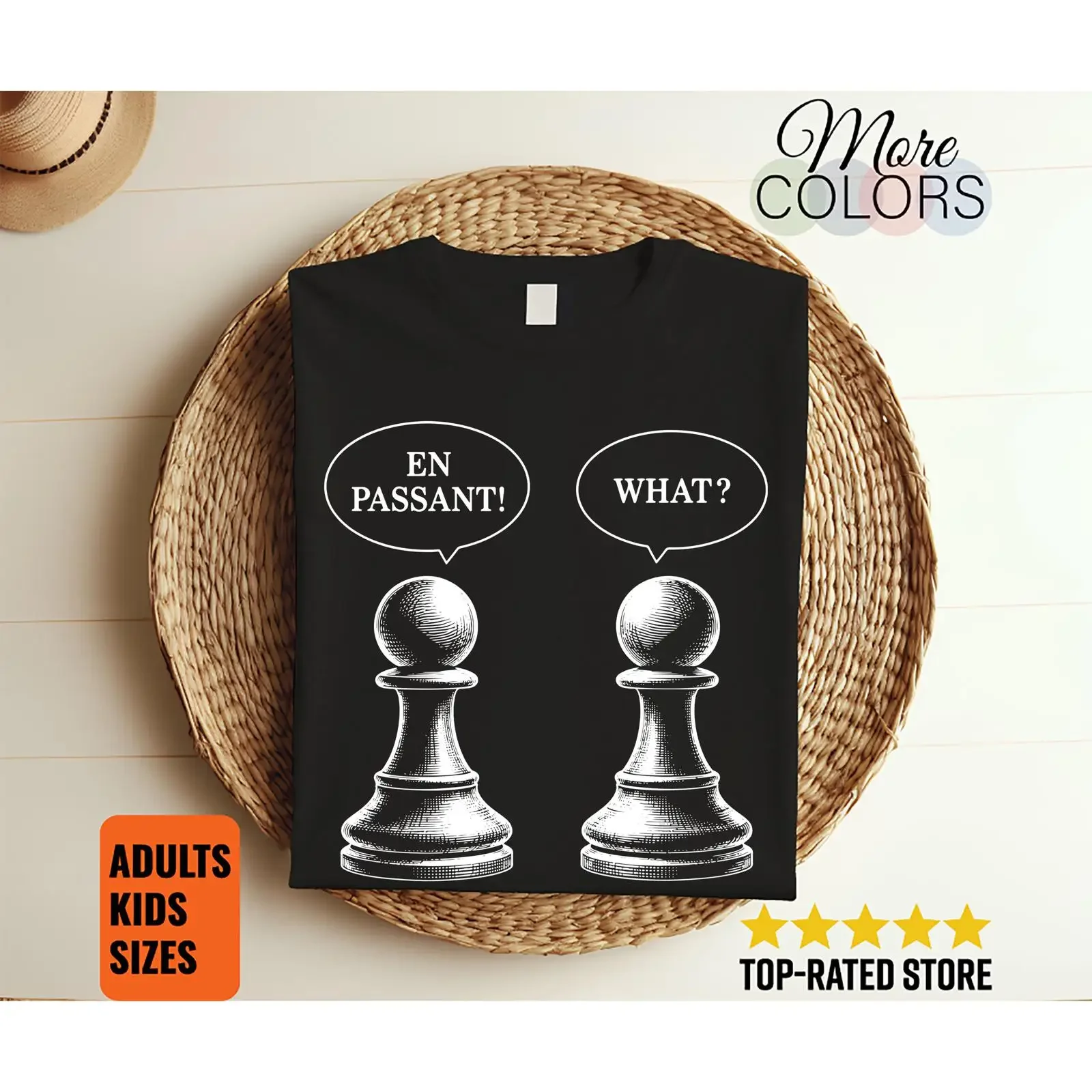 En Passant Pawn Chess T Shirt Funny Player Checkmate Strategy Board Game Gamer Apparel Lovers vintage Washed designer clothes