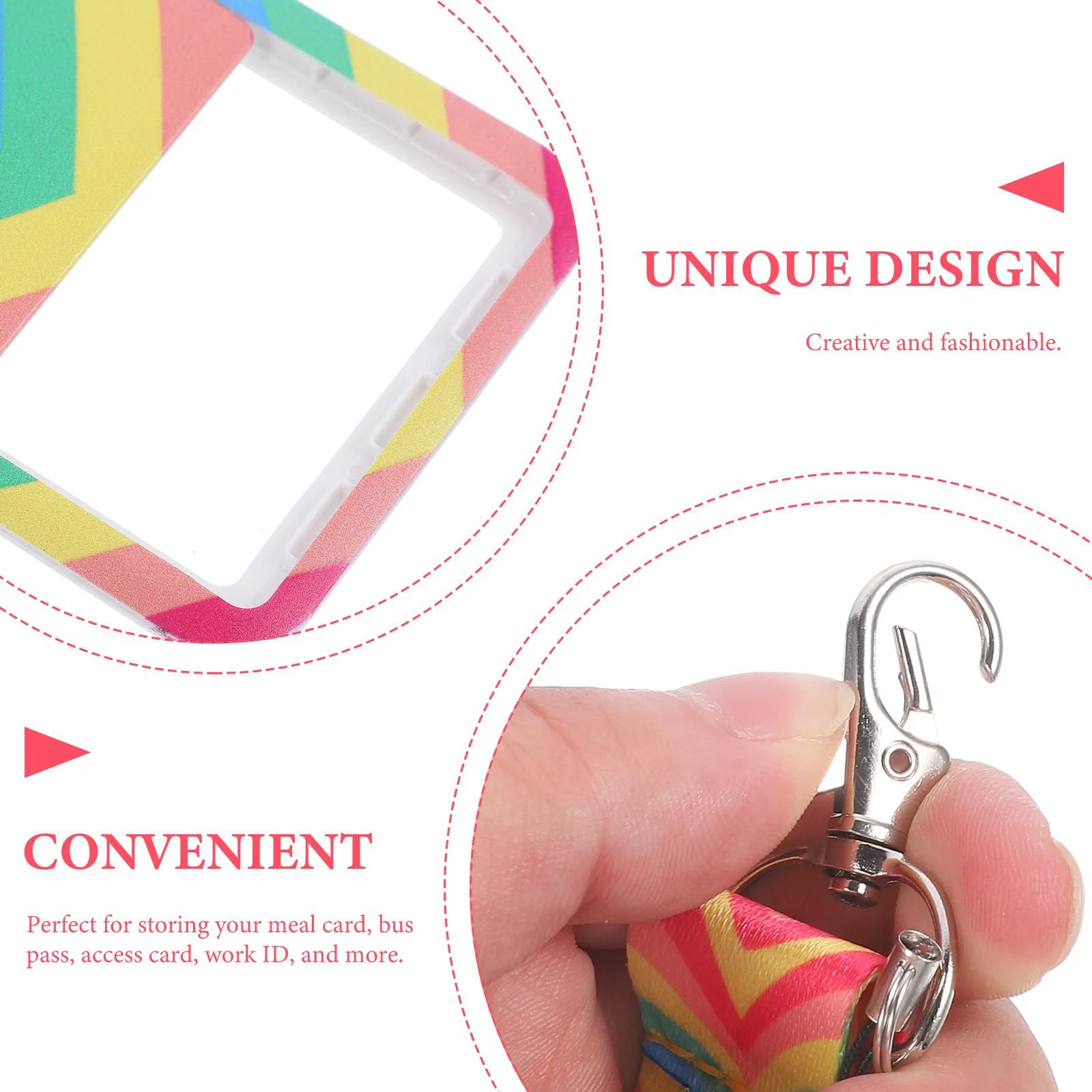 

1Set Multifunction Card Holder Delicate Pattern Design Badge Sleeve Lanyard Id Cover for Bus Pass Access Card