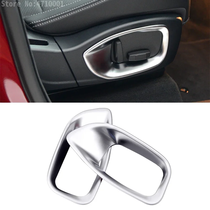 ABS Car Front Seat Adjustment Button Frame Trim Cover Sticker Fit For Jaguar XE XF F-Pace 2016-2018 Auto Interior Accessories