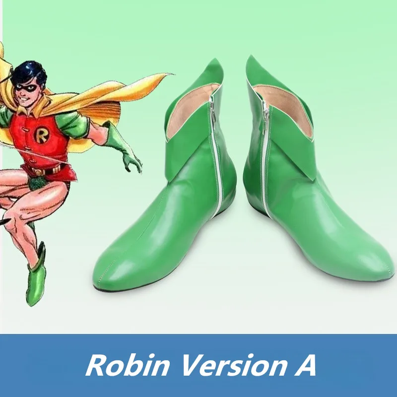 

Костюм для косплея TeenTitan Robin, обувь ручной работы из искусственной кожи, вечерние сапоги для Хэллоуина