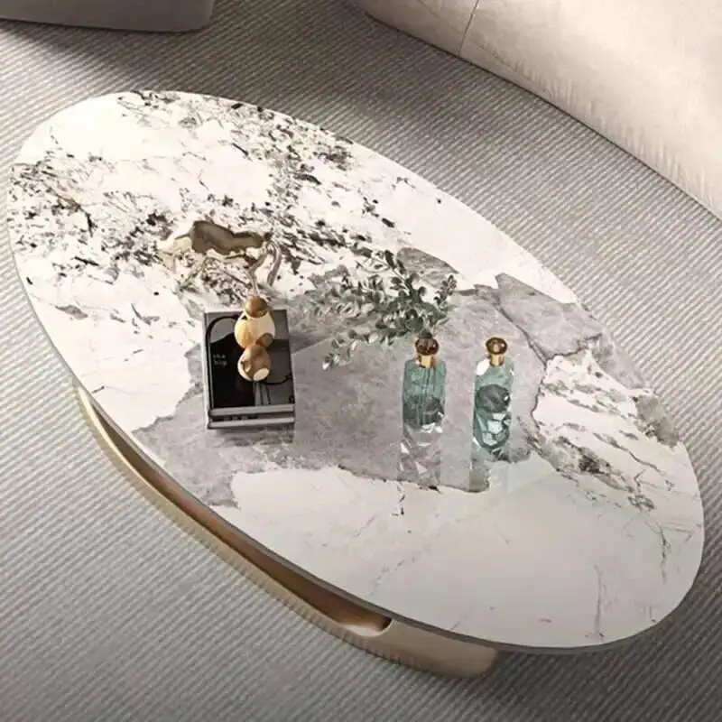 

Coffee Cover Vintage Tables Living Legs Room Metal Home Dinning Marble Tables Oval Minimalist Waiting Entrance Hall Furniture
