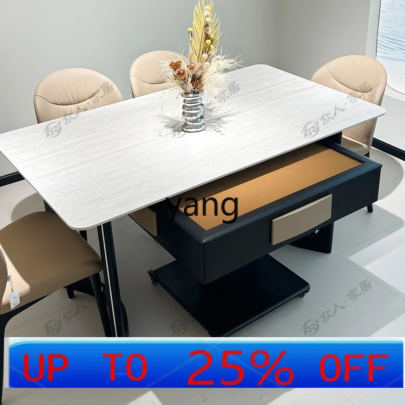 

Lh dual-purpose with heating automatic integrated household long rice table and chairs can be equipped with induction cooker