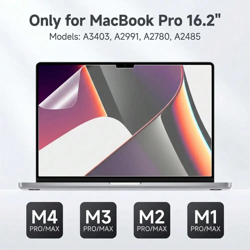 5 Pack Matte Anti Glare Screen Protector for Macbook Pro 16 Inch 2021-2024 M4 M3 M2 M1 A3403/A2991/A2485/A2780